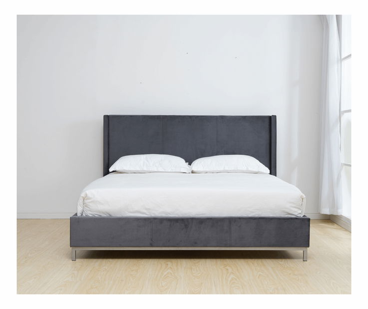 Manželská postel 160 cm Tinrum (šedá) (s roštem)