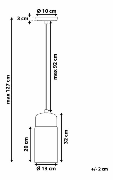 Závěsná lampa Pursat (černá)
