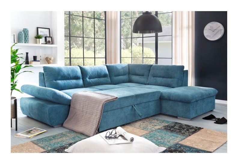 Rohová sedačka Leontine (P) (tyrkysová)