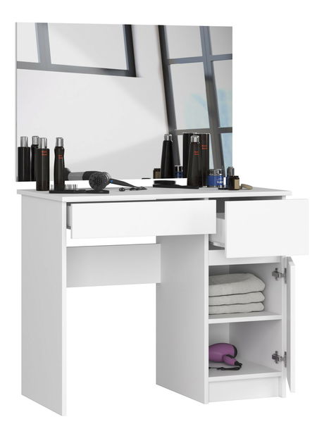 Toaletní stolek Parijat (bílá) (se zrcadlem) (P) *výprodej
