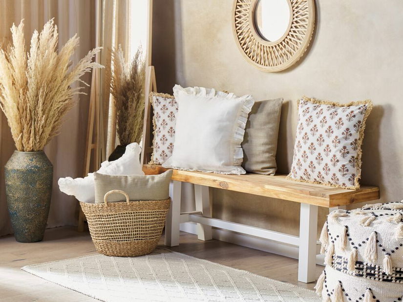 Sada 2 ozdobných polštářů 45 x 45 cm Lewie (oranžová)