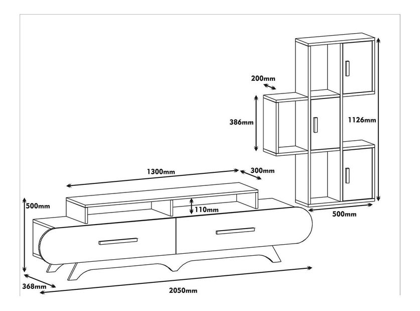 Obývací stěna Florian S (ořech + krémová)