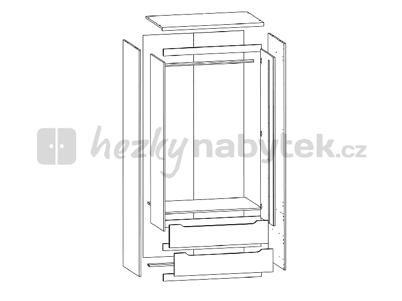 Šatní skříň BRW July SZF2D2S