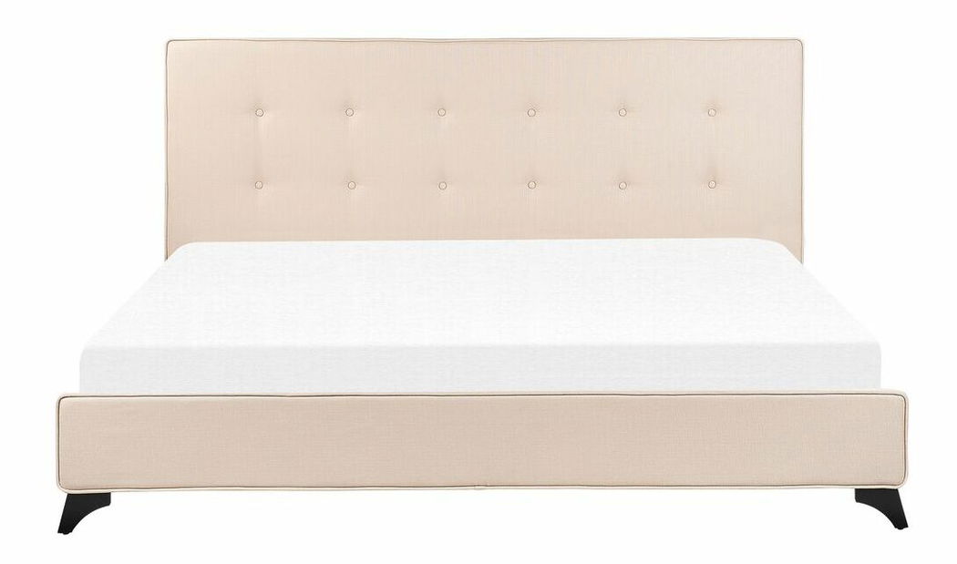 Manželská postel 180 cm AMBRE (s roštem) (béžová)