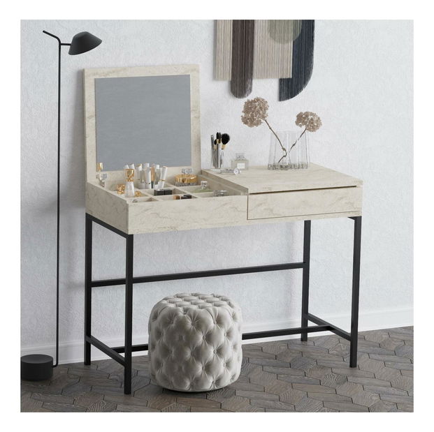 Toaletní stolek Lio (travertin) (se zrcadlem)