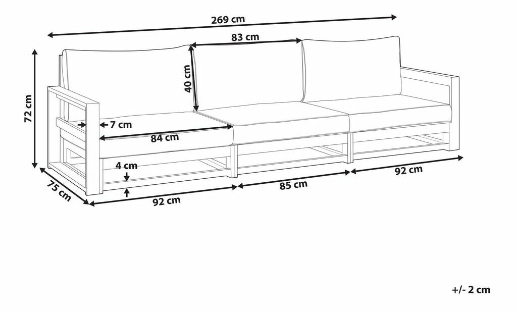 Zahradní pohovka Timza (tmavé akáciové dřevo mahagonová)