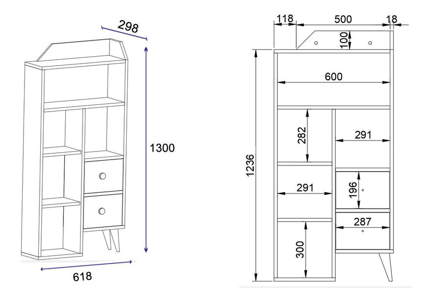Regál Dekube 1 (bílá)