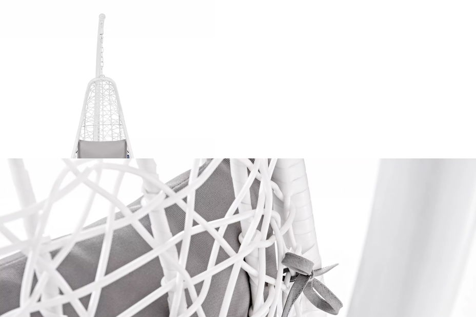 Závěsné křeslo Cleopatra (bílá + světle šedá)