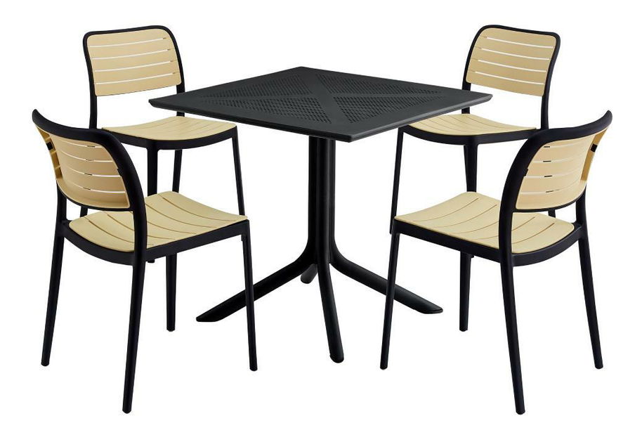 Zahradní židle Kartos 1 (černá + béžová)