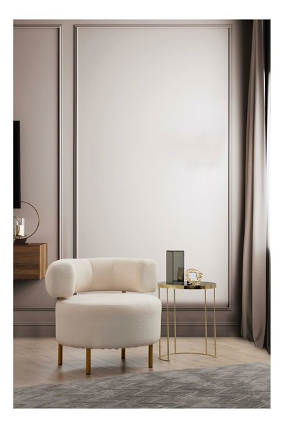 Křeslo Riverolla (béžová + zlatá)