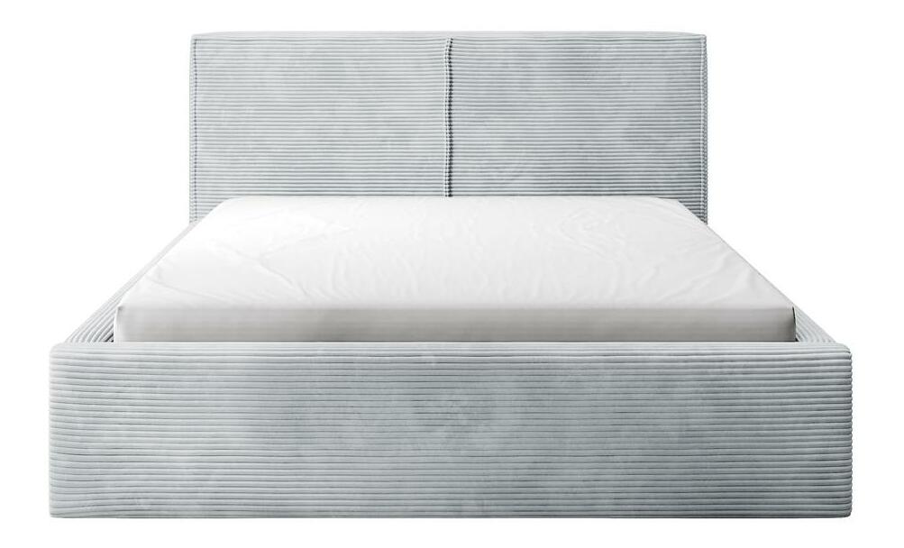 Manželská postel 160 cm Fatime (s roštem) (s úl. prostorem) (světle šedá + černá)