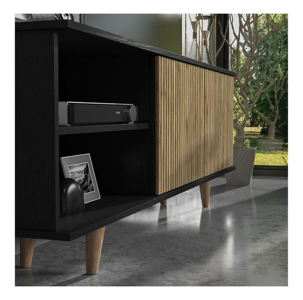 TV stolek/skříňka Franc 54 (černé dřevo + borovice atlantická)