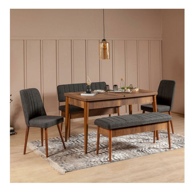 Lavice Vlasta 5 (ořech + antracit) (s úl. prostorem)