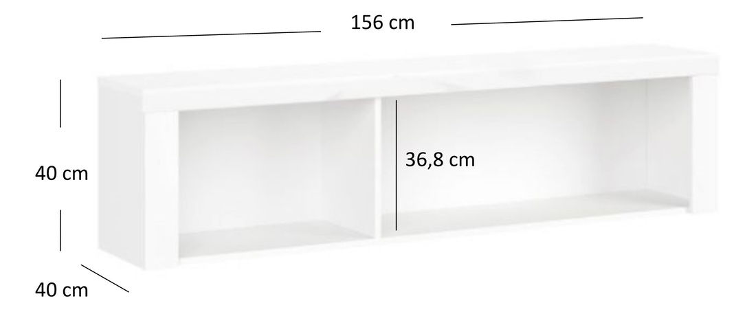 Závěsný regál Leona 160 (bílá)