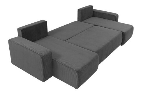 Rohová sedačka U Euston US (šedá + černá) (s úl. prostorem)