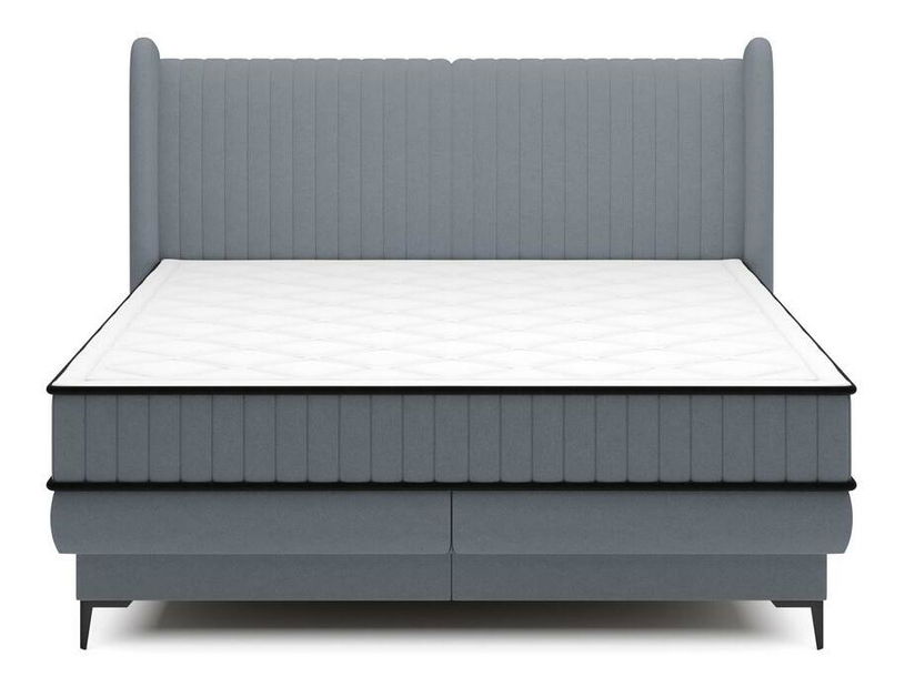 Manželská kontinentální postel 140 cm Dalmo 140 (s roštem) (s úl. prostorem) (grafit + černá)