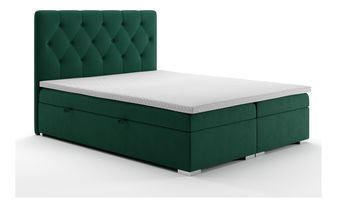 Boxspring postel 160 cm Ronda (tmavě zelená) (s úložným prostorem)