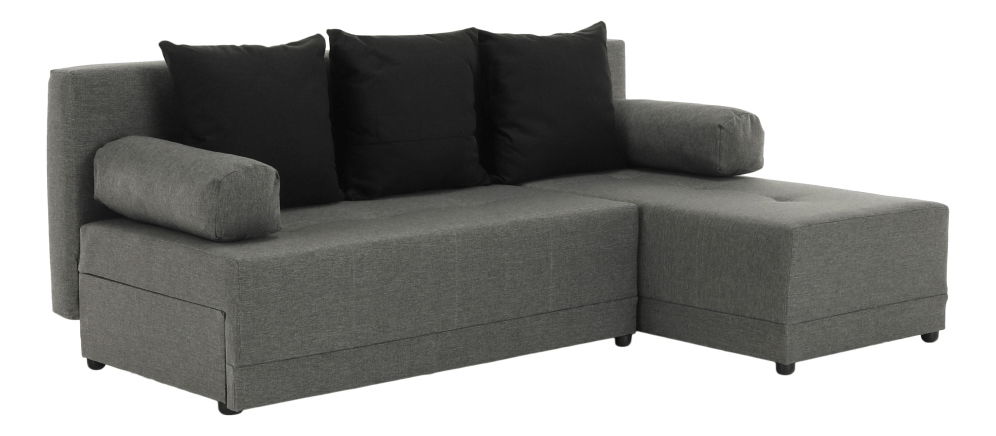Rohová sedací souprava Maxius (šedá + černá)