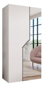 Šatní skříň Alaris 2 100 (bílá + kašmír) (se zrcadlem)