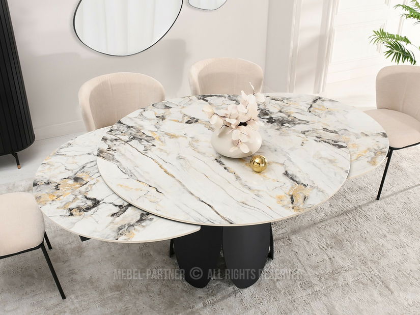 Jídelní stůl Facilidades (mramor + černá)