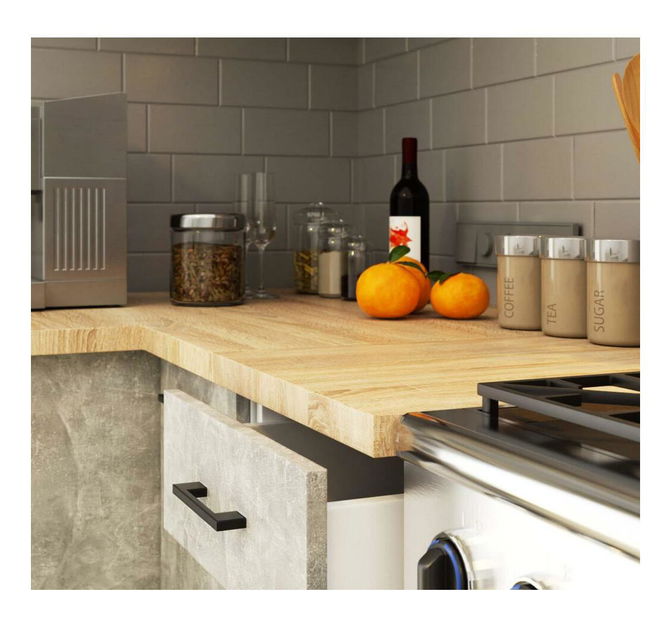 Kuchyňská sestava 240 cm Ozara II C (bílá + beton)