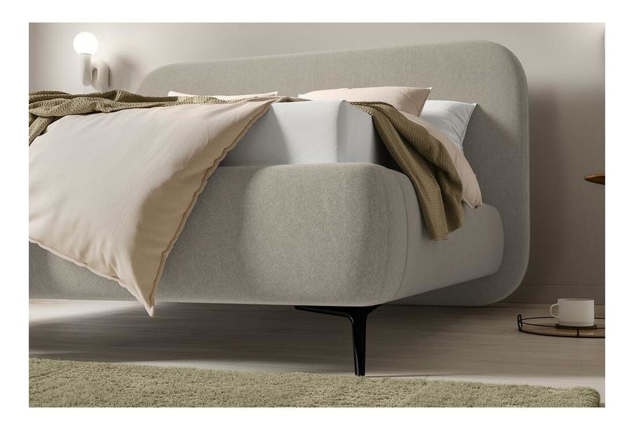 Manželská postel 140 cm Mononoke 140 (s roštem) (béžová střední + černá)