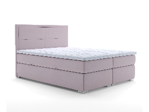 Boxspring postel 140 cm Menorra (růžová) (s úložným prostorem)