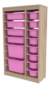 Organizér na hračky Dremonka 6 (dub sonoma + růžová)