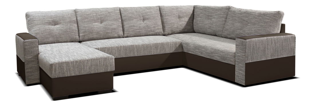 Rohová sedací souprava U Arenna L+2+BL (s taburetem) (béžová + hnědá) (L)