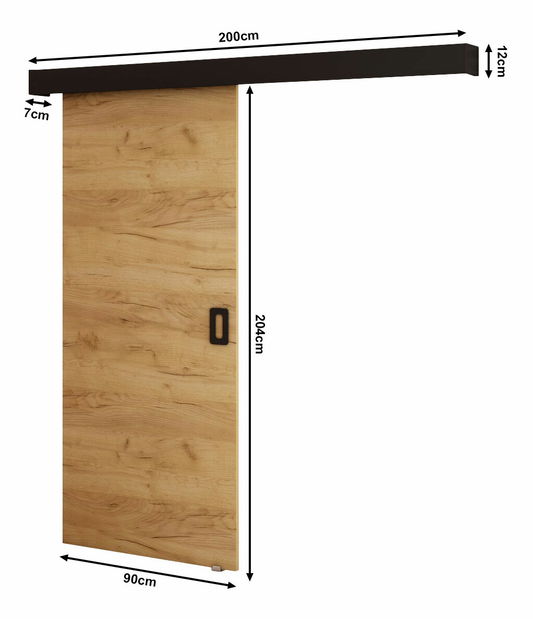 Posuvné dveře 90 cm Bethany I (craft zlatý + černá matná)