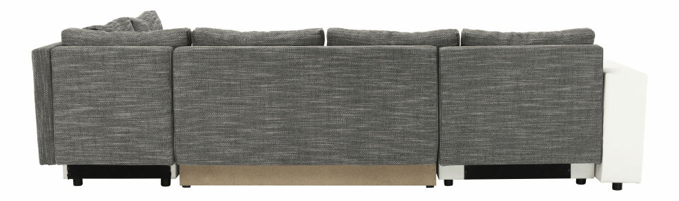 Rohová sedací souprava ve tvaru U Stalira (bílá + šedohnědá)