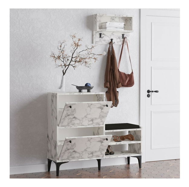 Předsíňová stěna Aliex 33 (mramor carrara)