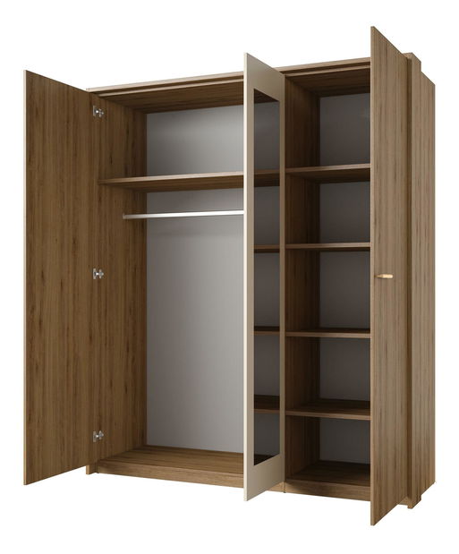 Rám pro šatní skříň Verdeene M (divoký dub + béžová) *výprodej