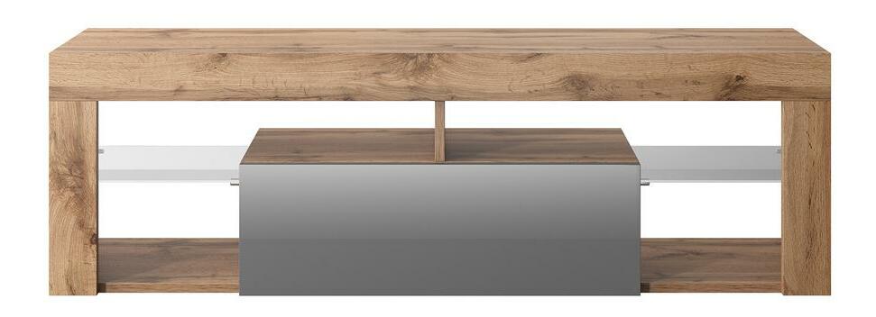 TV skříňka/stolek Bionca (s osvětlením) (dub lancelot + šedá)