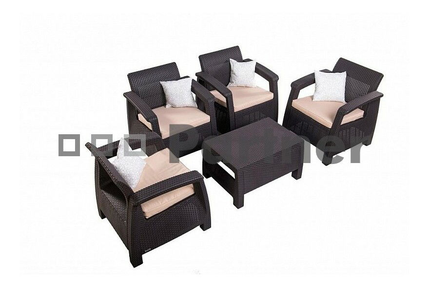 Zahradní nábytek Orion hnědá (um. ratan) *polštářky zad ZDARMA