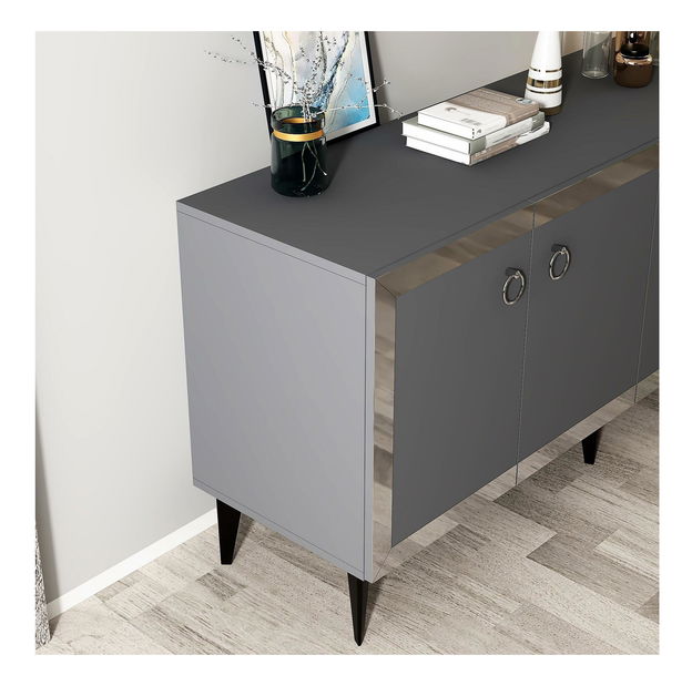 Skříňka Muvuta 1 (antracit + stříbrná)