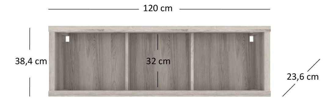 Závěsná police Japon (kaštan nairobi)