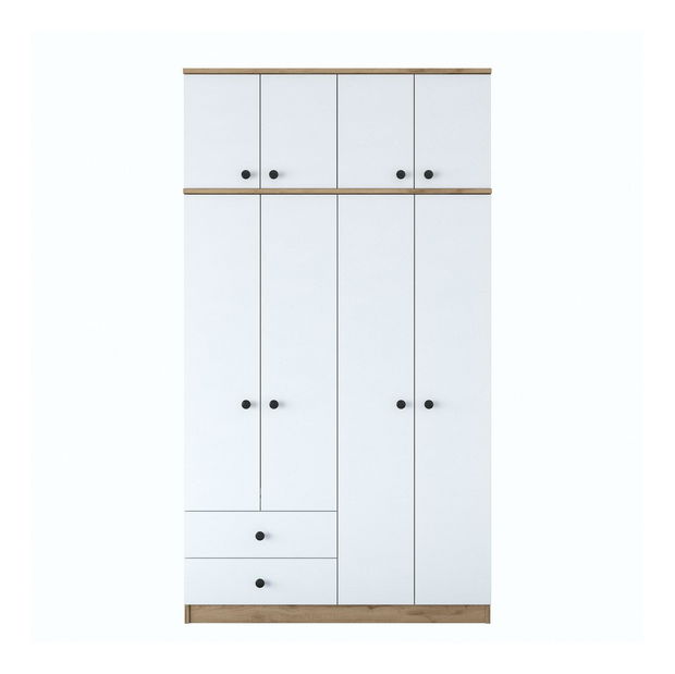 Šatní skříň Bastet 121 (ořech + bílá)