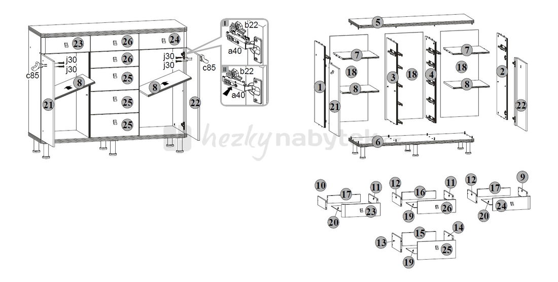 Komoda BRW ELIPPE EL2D7S/12/13,5