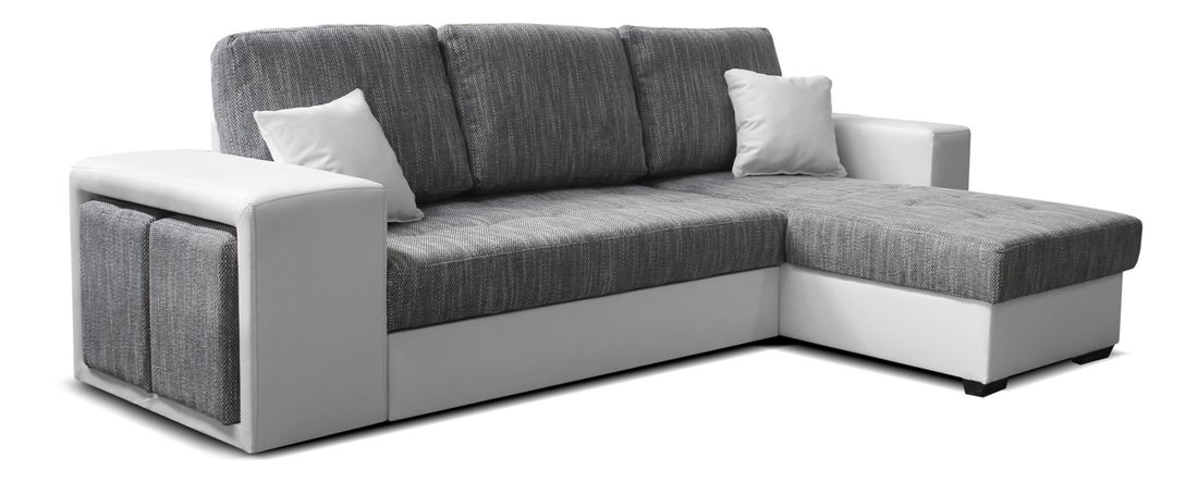 Rohová sedací souprava Thema Lux 2F+L (šedá + bílá) (P)