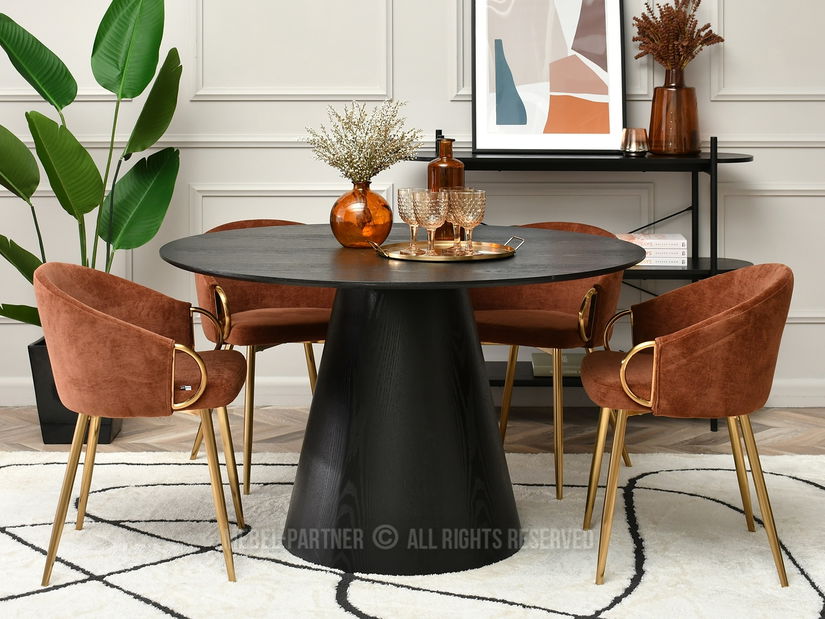 Jídelní stůl Otava Stol (černé dřevo + černá)