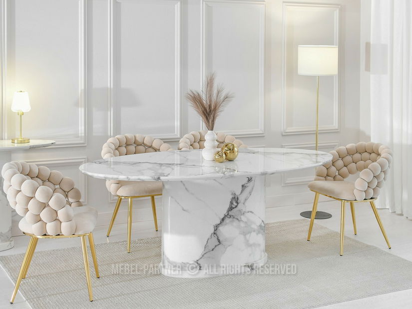 Jídelní stůl Belka Stol (bílý mramor)