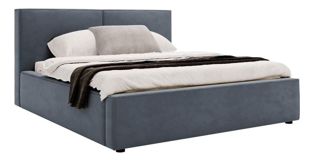 Manželská postel 180 cm Sekozzo (tmavě šedá) (s roštem) (s úl. prostorem)