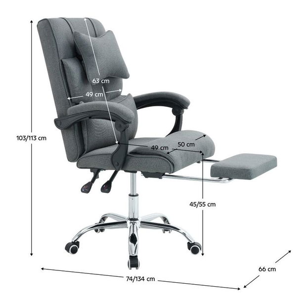 Kancelářské křeslo s podnoží Wanderinos (šedá + chromová)