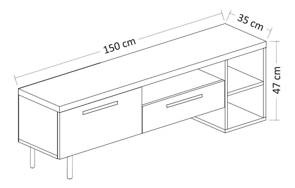 TV stolek/skříňka Sipete (bílá + zlatá)