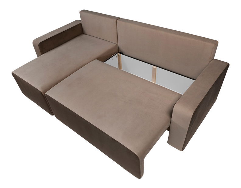 Rohová sedací souprava BRW Possi Lux 3DL.URC LED hnědá (L) (s osvětlením)