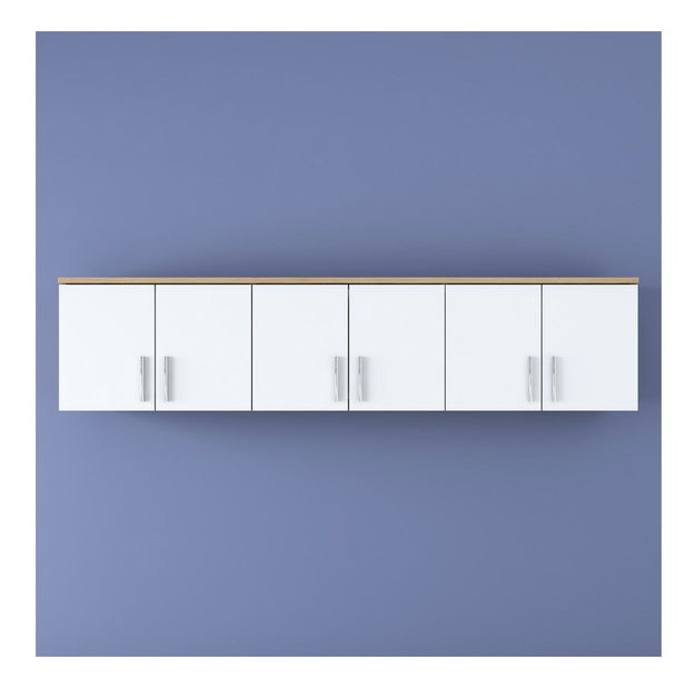 Závěsná skříňka Eladona 14 (ořech + bílá)