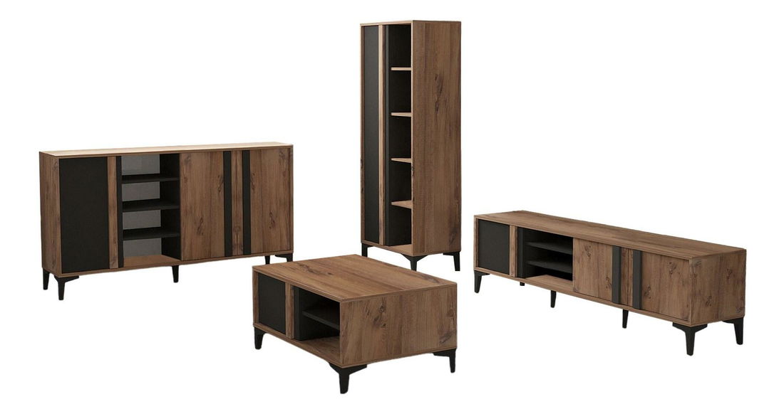 Sada nábytku do obývacího pokoje Laciko (borovice atlantická + antracit)