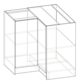 Dolní kuchyňská skříňka, rohová Lenna LV-12 (sonoma světlá) (P) *bazar