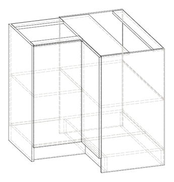 Dolní kuchyňská skříňka, rohová Lenna LV-12 (sonoma tmavá) (P)